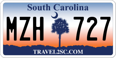SC license plate MZH727