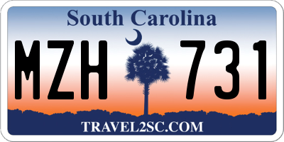 SC license plate MZH731