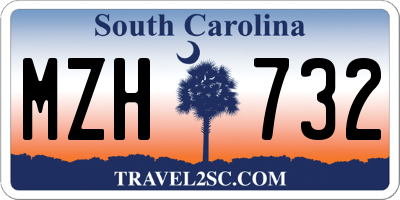 SC license plate MZH732