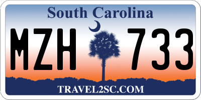 SC license plate MZH733