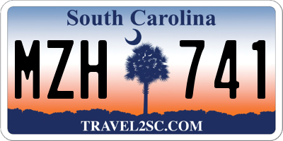 SC license plate MZH741