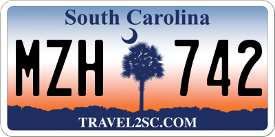 SC license plate MZH742