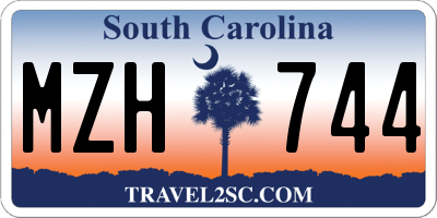 SC license plate MZH744