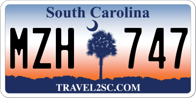 SC license plate MZH747