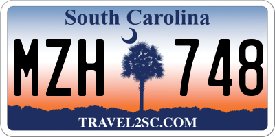 SC license plate MZH748