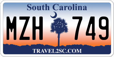 SC license plate MZH749