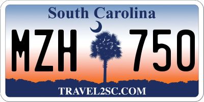 SC license plate MZH750