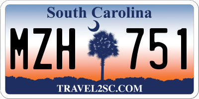 SC license plate MZH751