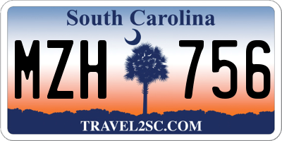 SC license plate MZH756