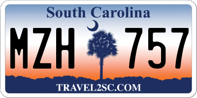 SC license plate MZH757
