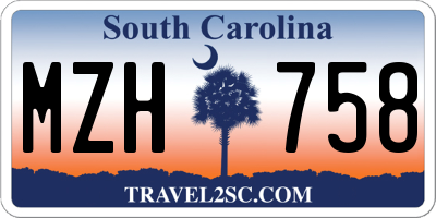 SC license plate MZH758