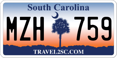 SC license plate MZH759