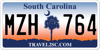 SC license plate MZH764
