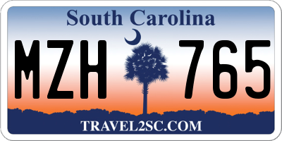SC license plate MZH765