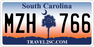 SC license plate MZH766