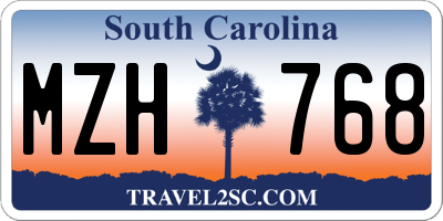 SC license plate MZH768