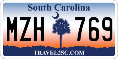 SC license plate MZH769