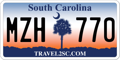 SC license plate MZH770