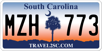 SC license plate MZH773