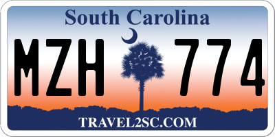 SC license plate MZH774