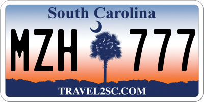 SC license plate MZH777