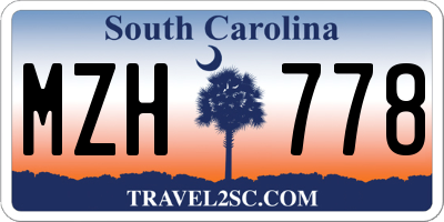 SC license plate MZH778
