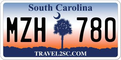 SC license plate MZH780