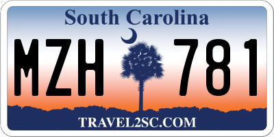 SC license plate MZH781