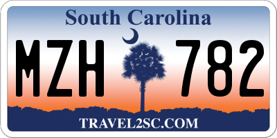 SC license plate MZH782