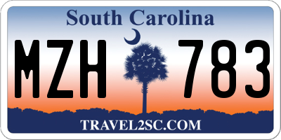 SC license plate MZH783