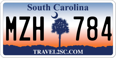 SC license plate MZH784