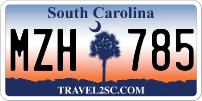 SC license plate MZH785