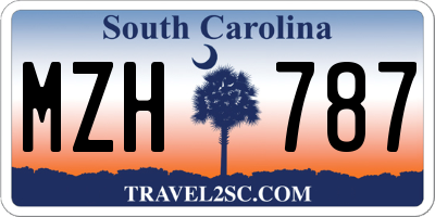 SC license plate MZH787