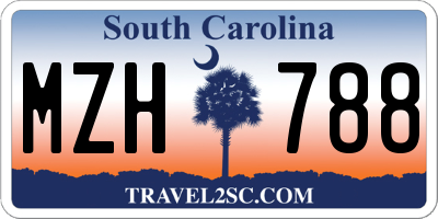 SC license plate MZH788