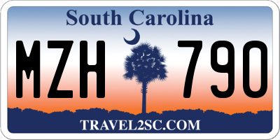 SC license plate MZH790