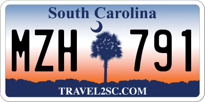 SC license plate MZH791