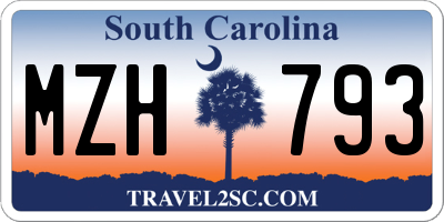 SC license plate MZH793