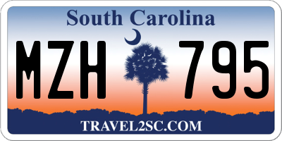 SC license plate MZH795