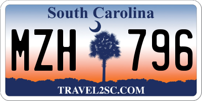 SC license plate MZH796