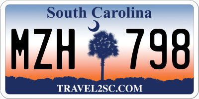 SC license plate MZH798
