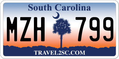 SC license plate MZH799