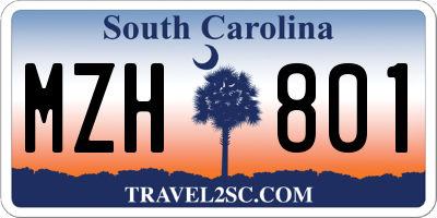 SC license plate MZH801