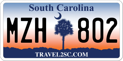 SC license plate MZH802