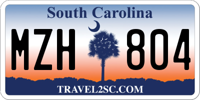 SC license plate MZH804