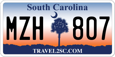 SC license plate MZH807