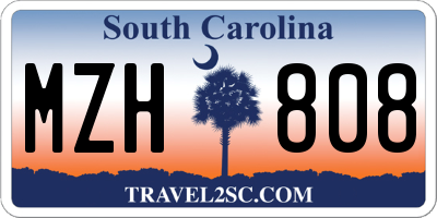 SC license plate MZH808
