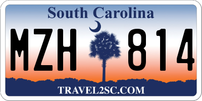 SC license plate MZH814