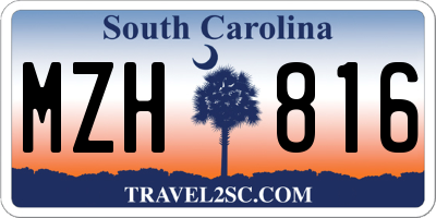 SC license plate MZH816