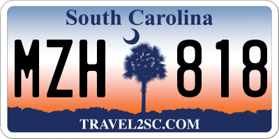 SC license plate MZH818