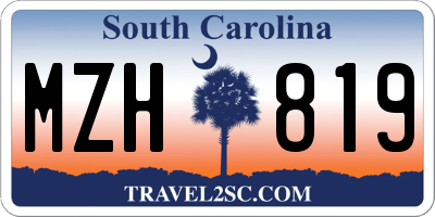 SC license plate MZH819